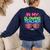 In My Glowing Teacher Era Groovy Colorful Bright Women's Sweatshirt Back Print Navy In My Glowing Teacher Era Groovy Colorful Bright Women's Sweatshirt Back Print Navy