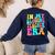 In My Glowing Teacher Era Groovy Colorful Bright Women's Sweatshirt Back Print Navy In My Glowing Teacher Era Groovy Colorful Bright Women's Sweatshirt Back Print Navy