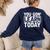 You Gon Learn Today Teacher Teaching Women's Sweatshirt Back Print Navy