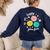 Groovy Happy To See Your Face Teacher School Appreciation Women's Sweatshirt Back Print Navy