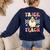 Groovy Teacher Halloween Retro Trick Or Teach Floral Ghost Women's Sweatshirt Back Print Navy
