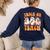 Groovy Teacher Halloween Trick Or Teach Ghost Men Women Kids Women's Sweatshirt Back Print Navy Groovy Teacher Halloween Trick Or Teach Ghost Men Women Kids Women's Sweatshirt Back Print Navy