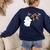 Halloween Music Note Ghost Teacher Fall Musical Instrument Women's Sweatshirt Back Print Navy