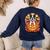 Halloween Retro Boston Terrier Women's Sweatshirt Back Print Navy