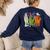 Halloween SPED Teacher Boo In ASL Boo Hands Sign Language Women's Sweatshirt Back Print Navy