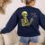 Halloween Teacher Six Seven 6 7 Skeleton Spooky Costume Women's Sweatshirt Back Print Navy