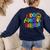 Happy 100th Day Of School 100 Days Brighter Girls Teacher Women's Sweatshirt Back Print Navy Happy 100th Day Of School 100 Days Brighter Girls Teacher Women's Sweatshirt Back Print Navy