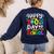 Happy 100th Day Of School 100 Days Of School Teacher Student Women's Sweatshirt Back Print Navy