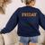 Happy Friday Love Fridays Fun Teacher For Men Women Women's Sweatshirt Back Print Navy