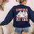 Haunted By My TBR Cute Ghosts Book Reading Teacher Halloween Women's Sweatshirt Back Print Navy