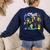 We Heart Love Our School Custodian For Teacher & Kids Women's Sweatshirt Back Print Navy