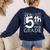 Hello 5th Grade Here I Come Teacher Fifth Grade Boys Girls Women's Sweatshirt Back Print Navy Hello 5th Grade Here I Come Teacher Fifth Grade Boys Girls Women's Sweatshirt Back Print Navy