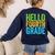 Hello Fourth Grade Shirt 4th Grade Boy Girl Student Teacher Women's Sweatshirt Back Print Navy Hello Fourth Grade Shirt 4th Grade Boy Girl Student Teacher Women's Sweatshirt Back Print Navy