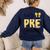 Hello Pre-K Preschool Back To School First Day Teacher Kids Women's Sweatshirt Back Print Navy