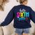 Hello Sixth Grade Cute Back To School 6th Grade Teacher Kids Women's Sweatshirt Back Print Navy