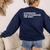 Hyphenated Irony Joke English Grammar Teachers Gag Women's Sweatshirt Back Print Navy