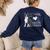 Just A Girl Who Loves Her Boston Terrier Puppy Love Women's Sweatshirt Back Print Navy