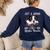 Just a Woman Who Loves Her Boston Terrier Cute Dog Mom Women's Sweatshirt Back Print Navy