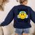 Kindergarten Teacher Hippie Smile Face Back School Women's Sweatshirt Back Print Navy Kindergarten Teacher Hippie Smile Face Back School Women's Sweatshirt Back Print Navy