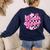 Kindergarten Teacher Women Checkered First Day Of School Women's Sweatshirt Back Print Navy