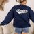 Kindergarten TEAM School Teacher Kinder Baseball-Style Shirt Women's Sweatshirt Back Print Navy