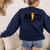 Lightning Pencil Rock'n Roll ABCD Teacher Back To School Kid Women's Sweatshirt Back Print Navy