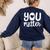 You Matter Teacher Kindness Child Counselor Heart Love Men Women Kids Women's Sweatshirt Back Print Navy