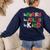 Be Merry Be Jolly Be Kind Merry Christmas Teacher Xmas Pjs Women's Sweatshirt Back Print Navy