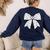 Music Notes Coquette Bow Music Teacher School Musician Band Women's Sweatshirt Back Print Navy Music Notes Coquette Bow Music Teacher School Musician Band Women's Sweatshirt Back Print Navy