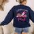 In October We Wear Pink Apple Teacher Daisy Breast Cancer Women's Sweatshirt Back Print Navy In October We Wear Pink Apple Teacher Daisy Breast Cancer Women's Sweatshirt Back Print Navy