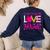 In October We Wear Pink Love Teacher Breast Cancer Awareness Women's Sweatshirt Back Print Navy
