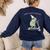Off To Teach English Scooter Frog ESL Teacher Literature Women's Sweatshirt Back Print Navy