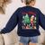 One Merry Teacher Groovy Christmas Tree Pjs Xmas Teacher Women's Sweatshirt Back Print Navy One Merry Teacher Groovy Christmas Tree Pjs Xmas Teacher Women's Sweatshirt Back Print Navy