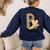 P Is For Pre K Teacher Leopard First Day Of School For Men Women Girls Kids Women's Sweatshirt Back Print Navy
