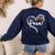 Para Heart Paraprofessional Teacher Paraeducator Women's Sweatshirt Back Print Navy