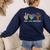 Peace Love Montessori Daycare Teacher Appreciation Women's Sweatshirt Back Print Navy