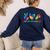 Peace Love Physical Education Tie Dye Sports PE Teacher Women's Sweatshirt Back Print Navy Peace Love Physical Education Tie Dye Sports PE Teacher Women's Sweatshirt Back Print Navy