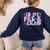 In My Pre K Era Groovy Back To School First Day Teacher Kids Women's Sweatshirt Back Print Navy