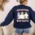 Preschool Boo Crew Groovy Halloween Floral Ghost Teacher Men Women Kids Women's Sweatshirt Back Print Navy