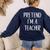 Pretend I'm A Teacher Costume Halloween Easy Adult Kid Women's Sweatshirt Back Print Navy Pretend I'm A Teacher Costume Halloween Easy Adult Kid Women's Sweatshirt Back Print Navy