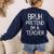 Pretend I'm A Teacher Halloween Costume Women's Sweatshirt Back Print Navy