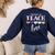 I Promise To Teach Love LGBT-Q Pride Proud Ally Teacher Women's Sweatshirt Back Print Navy