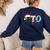 PTO Santa Hat Reindeer Parent Teacher Organization Christmas Women's Sweatshirt Back Print Navy PTO Santa Hat Reindeer Parent Teacher Organization Christmas Women's Sweatshirt Back Print Navy