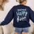 Put On A Happy Face Music Music Teacher Women's Sweatshirt Back Print Navy