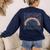 Rainbow Math Equation Teacher Nerd Retro LGBT Gay Pride Flag Women's Sweatshirt Back Print Navy