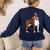 Red Boston Terrier Dog Women's Sweatshirt Back Print Navy