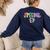 Retro Checkered Special Education Teacher Back To School Women's Sweatshirt Back Print Navy