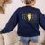 Retro SPED Teacher Pencil Lightning Bolt Back To School Women's Sweatshirt Back Print Navy