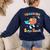 Retro Teaching Is My Superpower Apple Teacher Appreciation Women's Sweatshirt Back Print Navy