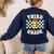 Retro Third Grade Teacher Lightning Bolt Pencil Teacher Kids Women's Sweatshirt Back Print Navy